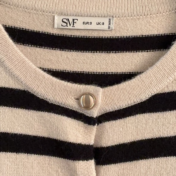 🆕Striped Black & Cream Cardigan - Picture 2 of 4